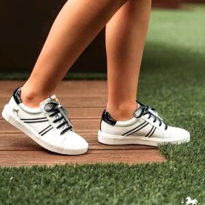 CAVALINHO White and Black Classic Sneakers with Metallic Logo